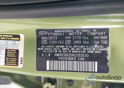 2024 Hyundai Venue Sel from USA, damaged, VIN KMHRC8A35RU282630